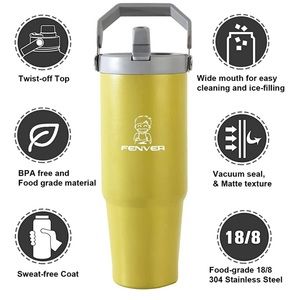 FENVER SPORT Insulated Stainless Steel Water Bottle. Olive